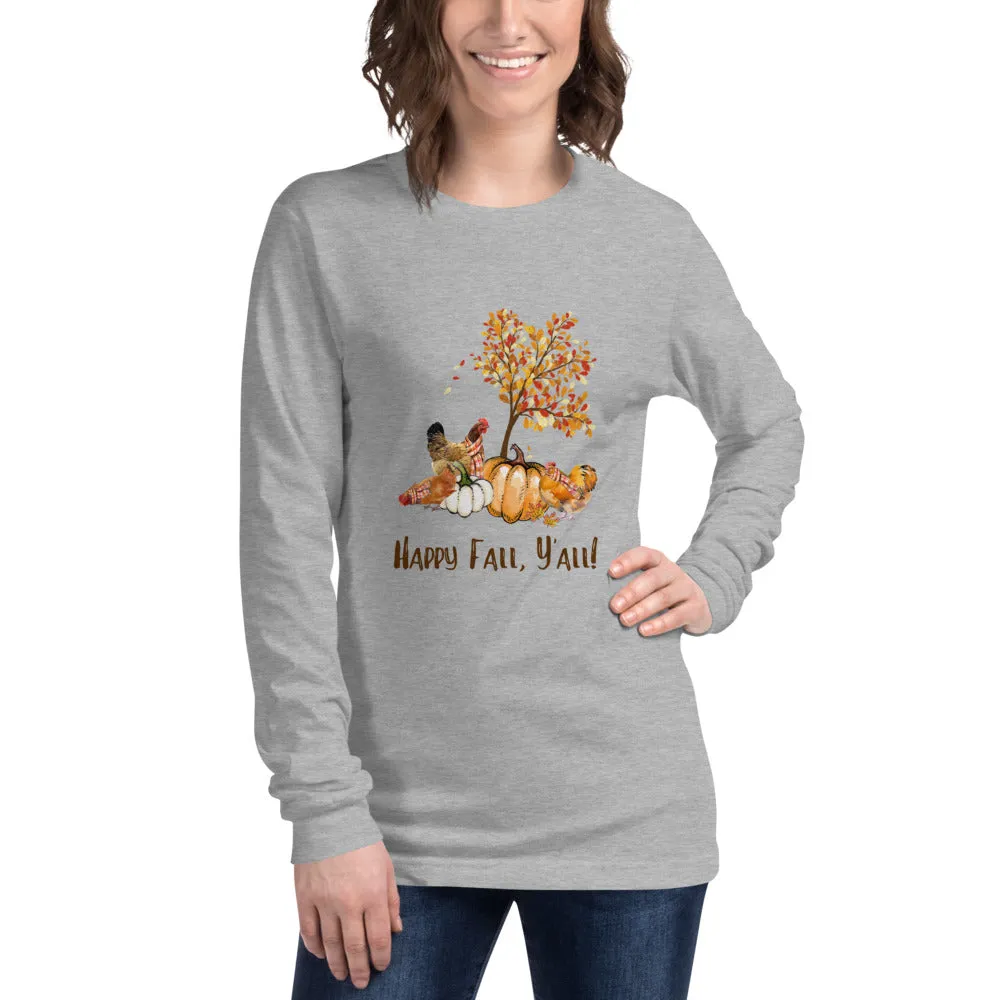 Happy Fall Y'All Unisex Long Sleeve Tee