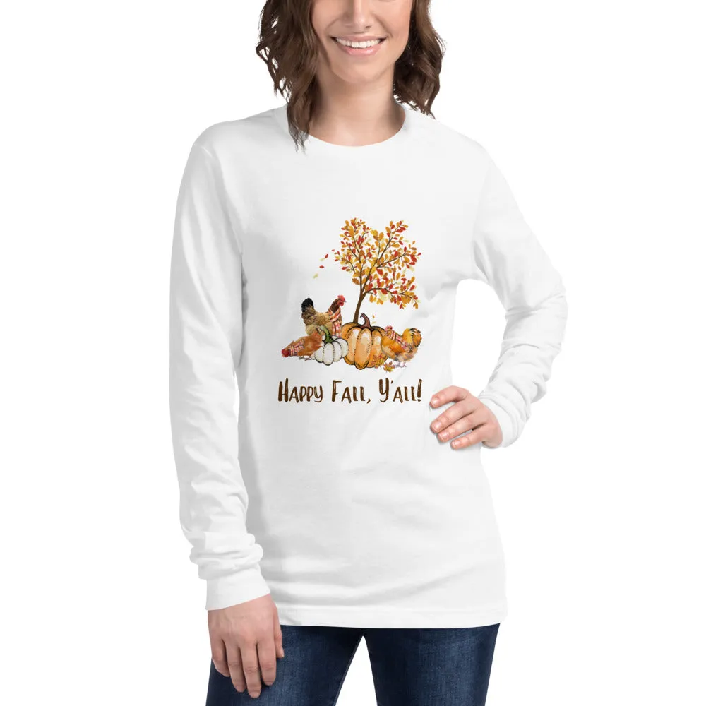 Happy Fall Y'All Unisex Long Sleeve Tee