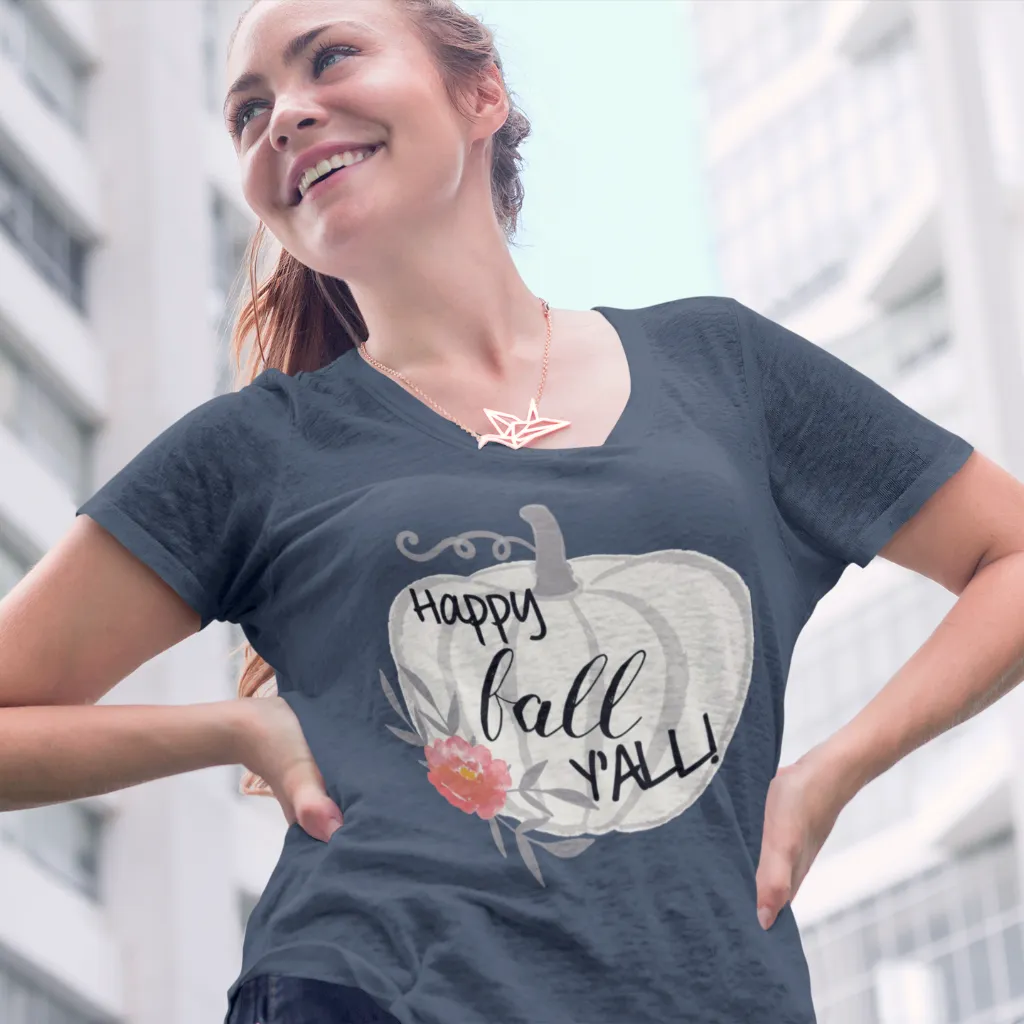 Happy Fall Y’all Watercolor Pumpkin Flowy Dolman Sleeve Tee – Chic & Cozy Autumn Style