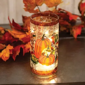 Harvest Pumpkin Trio Light Up Pillar Vase