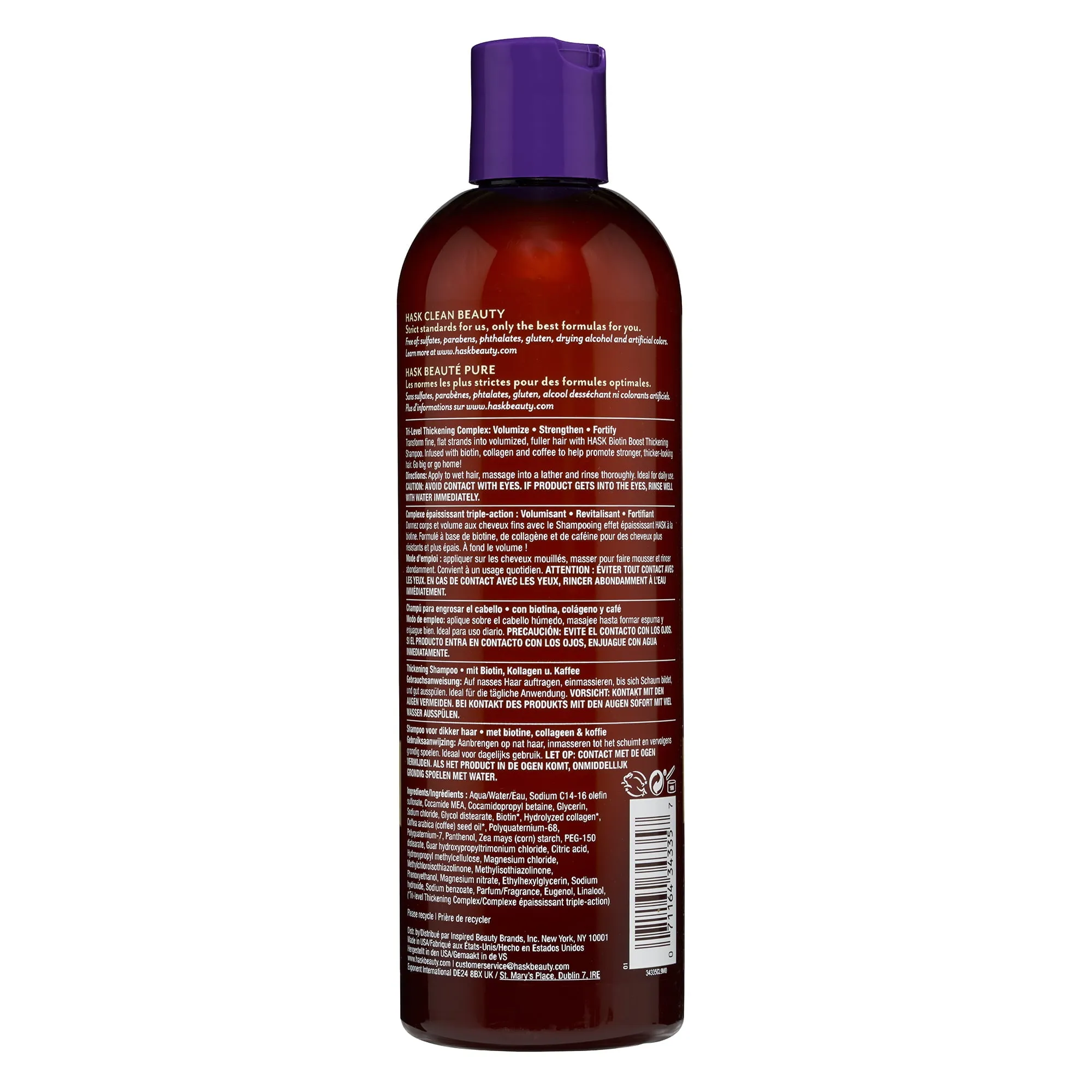 HASK Biotin Boost Volumizing Daily Shampoo Collagen Invigorating Herbaceous 12oz