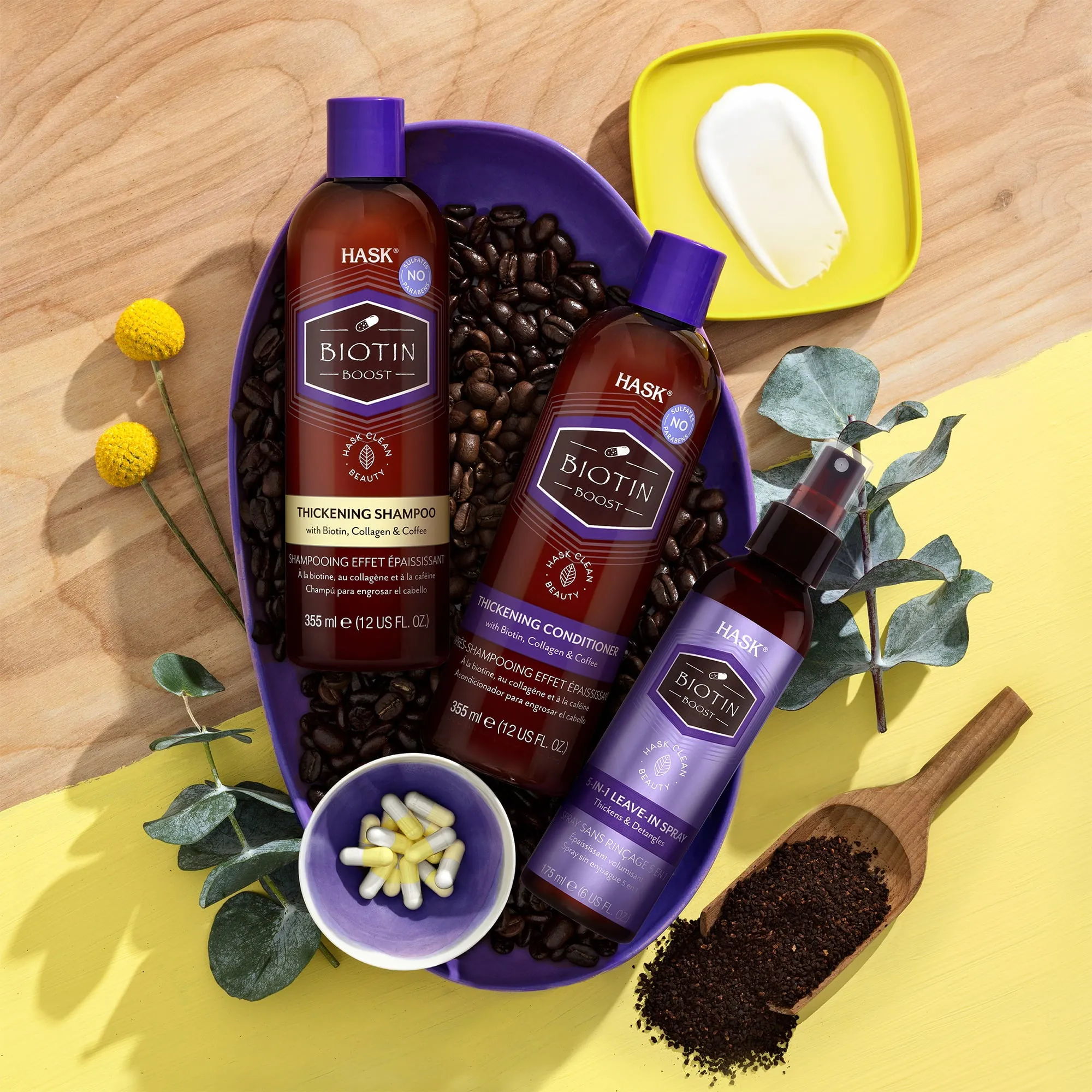 HASK Biotin Boost Volumizing Daily Shampoo Collagen Invigorating Herbaceous 12oz