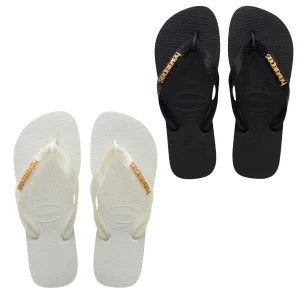 Havaianas Womens Logo Metallic Flip Flops