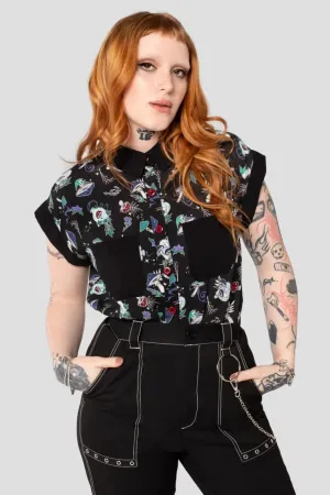 Hell Bunny Amanita Shirt - Psychedelic Mushroom Print