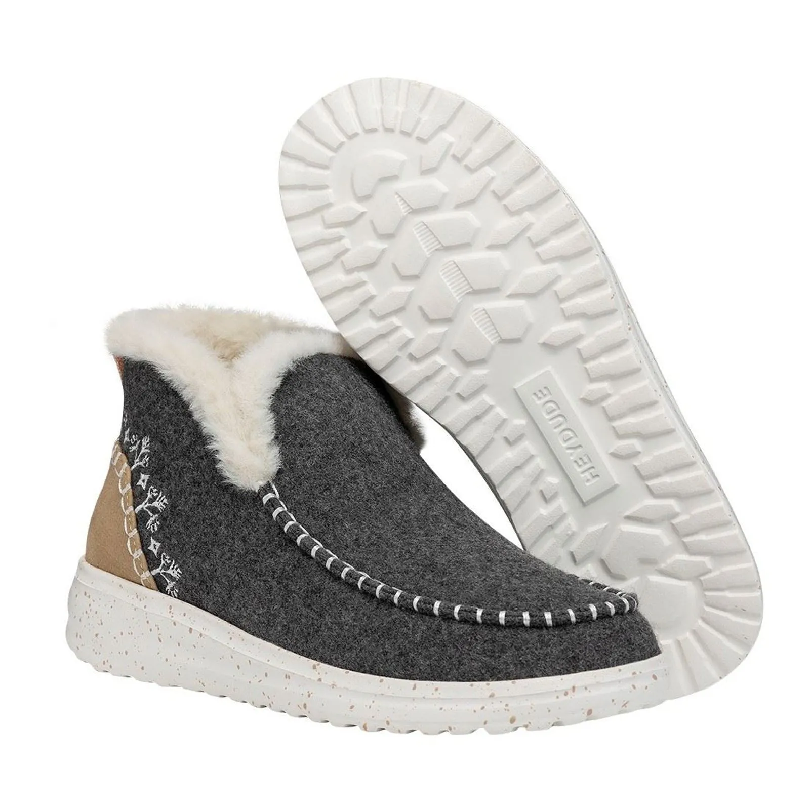 Heydude 40208 Denny Damen Stiefeletten aus Wolle und Kunstlammfell