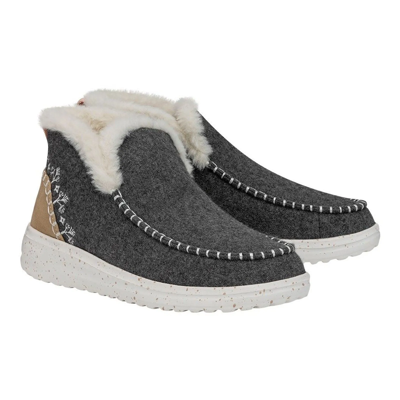 Heydude 40208 Denny Damen Stiefeletten aus Wolle und Kunstlammfell