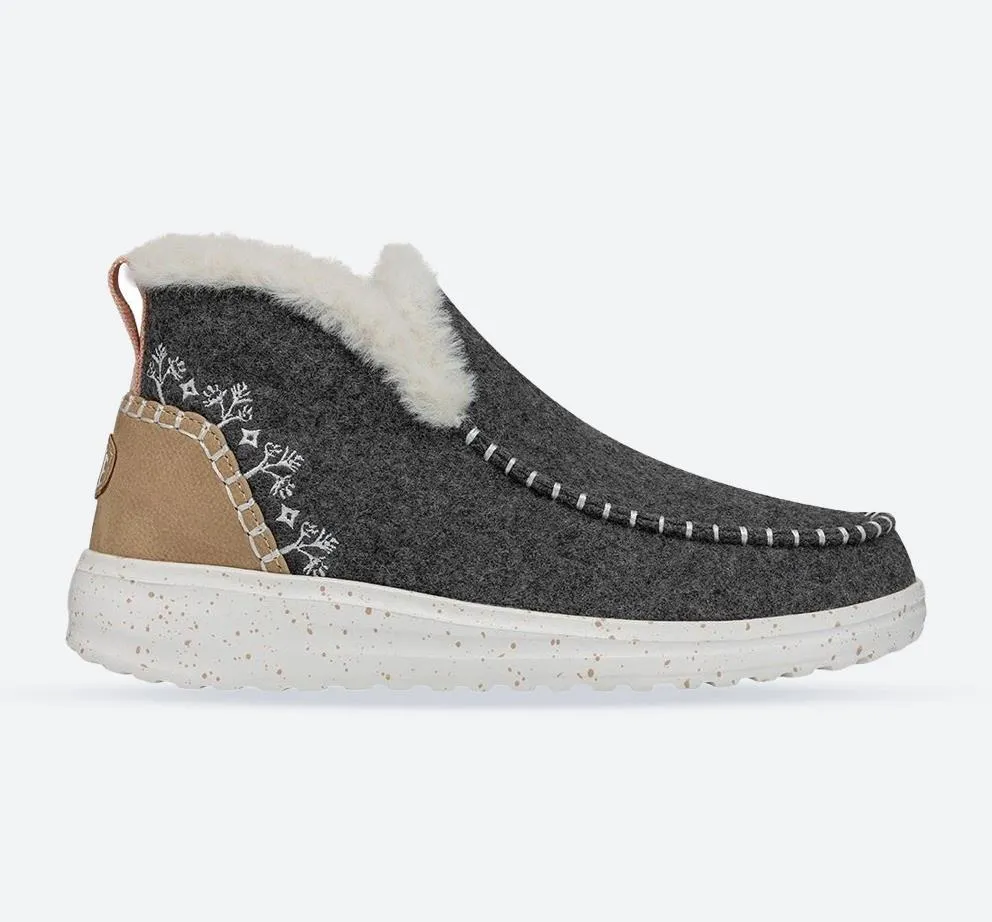 Heydude 40208 Denny Damen Stiefeletten aus Wolle und Kunstlammfell