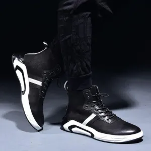 High Top Leather Sneaker Shoes