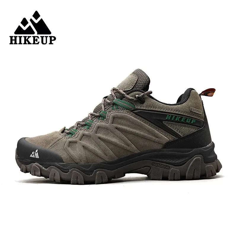 HIKEUP Premium Leather Hiking Shoes for Men - Durable Trekking Sneakers