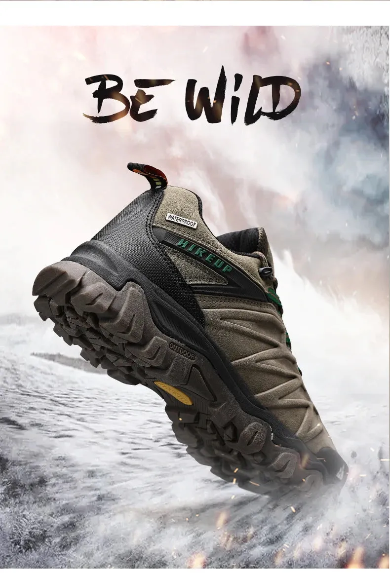 HIKEUP Premium Leather Hiking Shoes for Men - Durable Trekking Sneakers