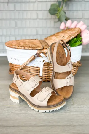 Honey Sand Double Buckle Sandal