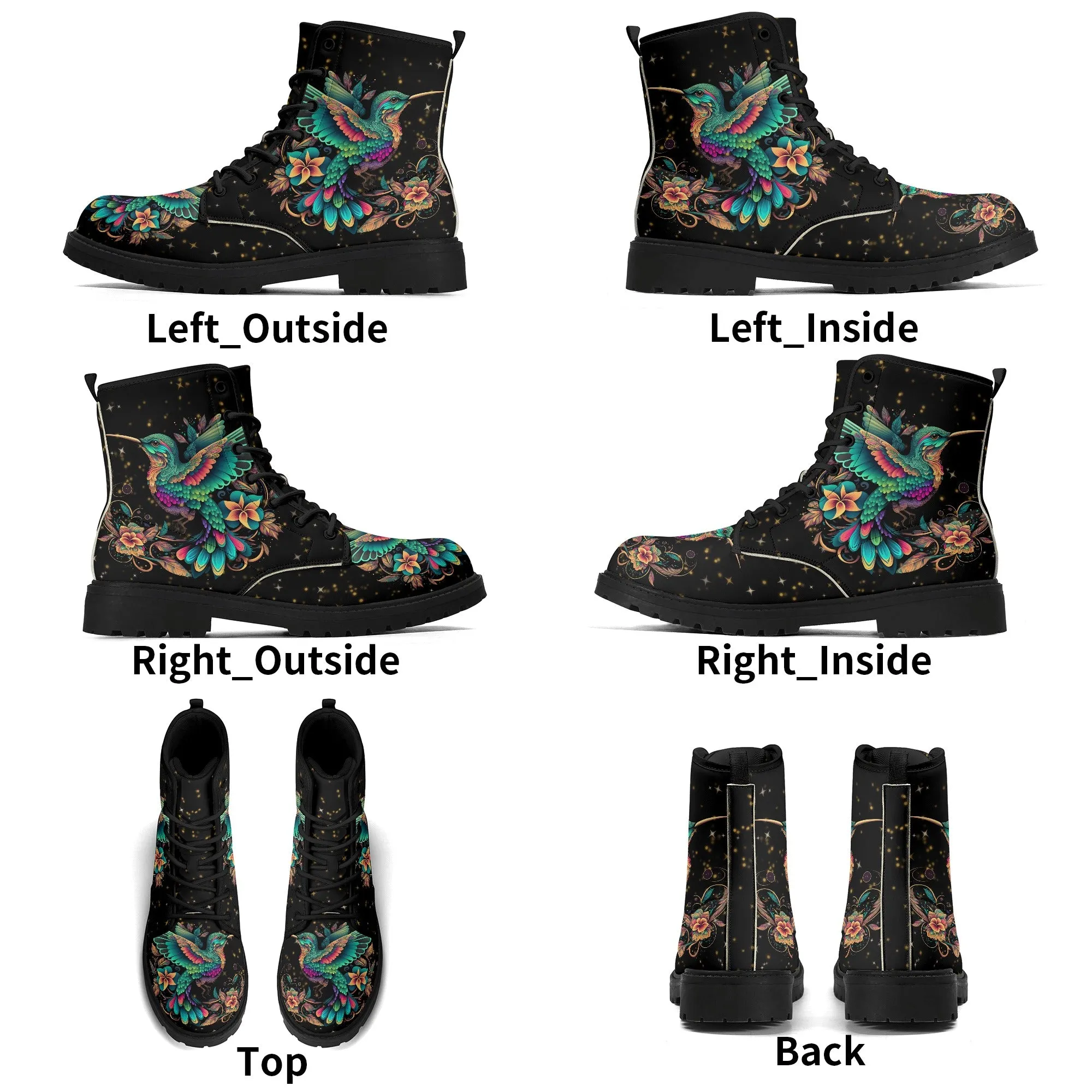 Hummingbirds Womens Luxe Combat Boots
