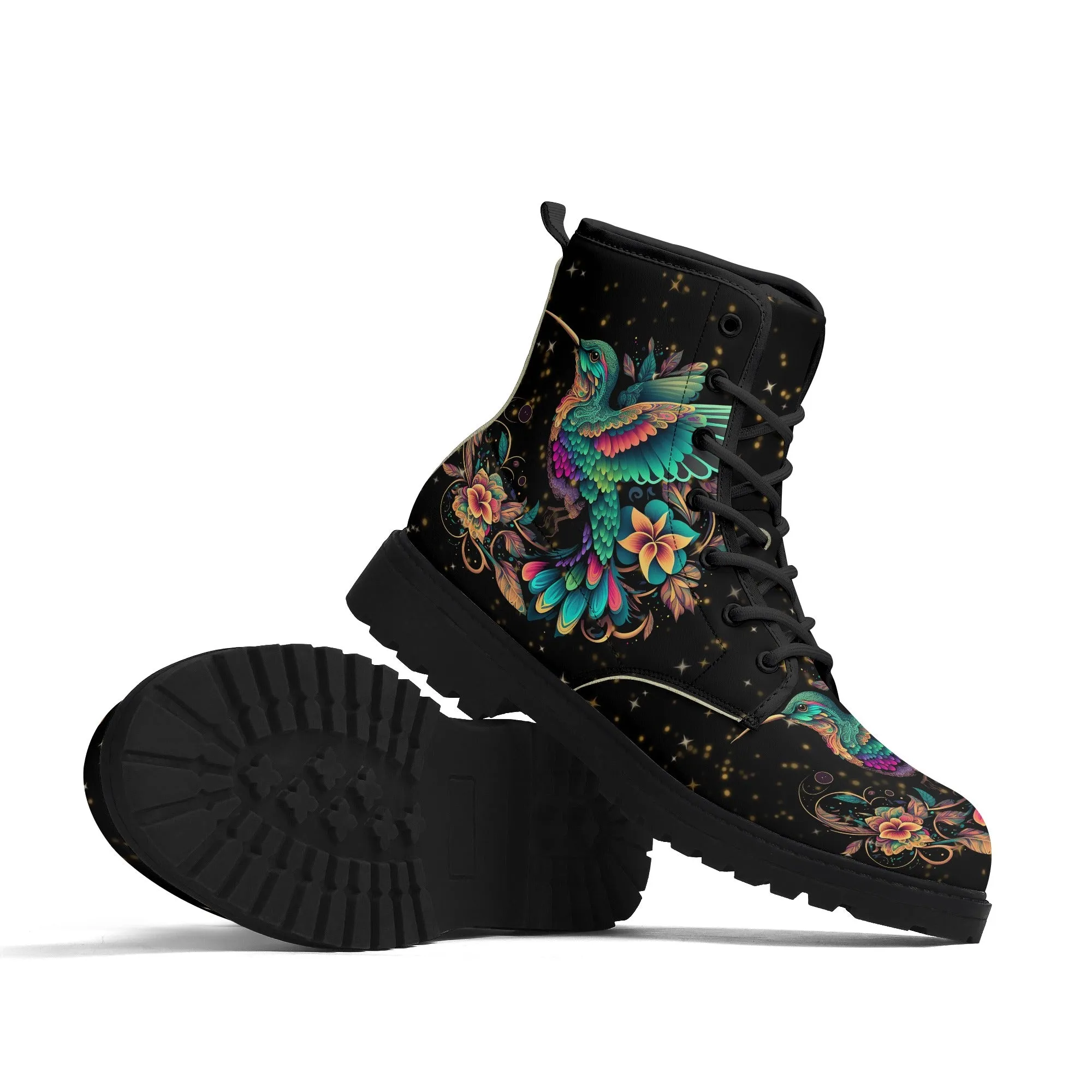 Hummingbirds Womens Luxe Combat Boots