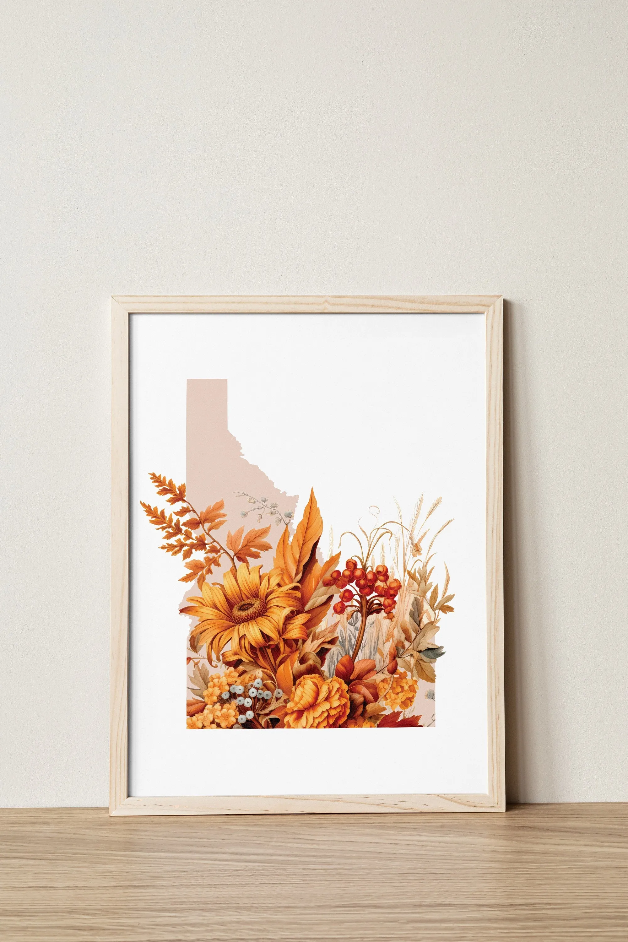 Idaho Fall Art Print | Idaho State Flower Decor & Autumn Home Decor | Seasonal Northwest Wall Art for Fall