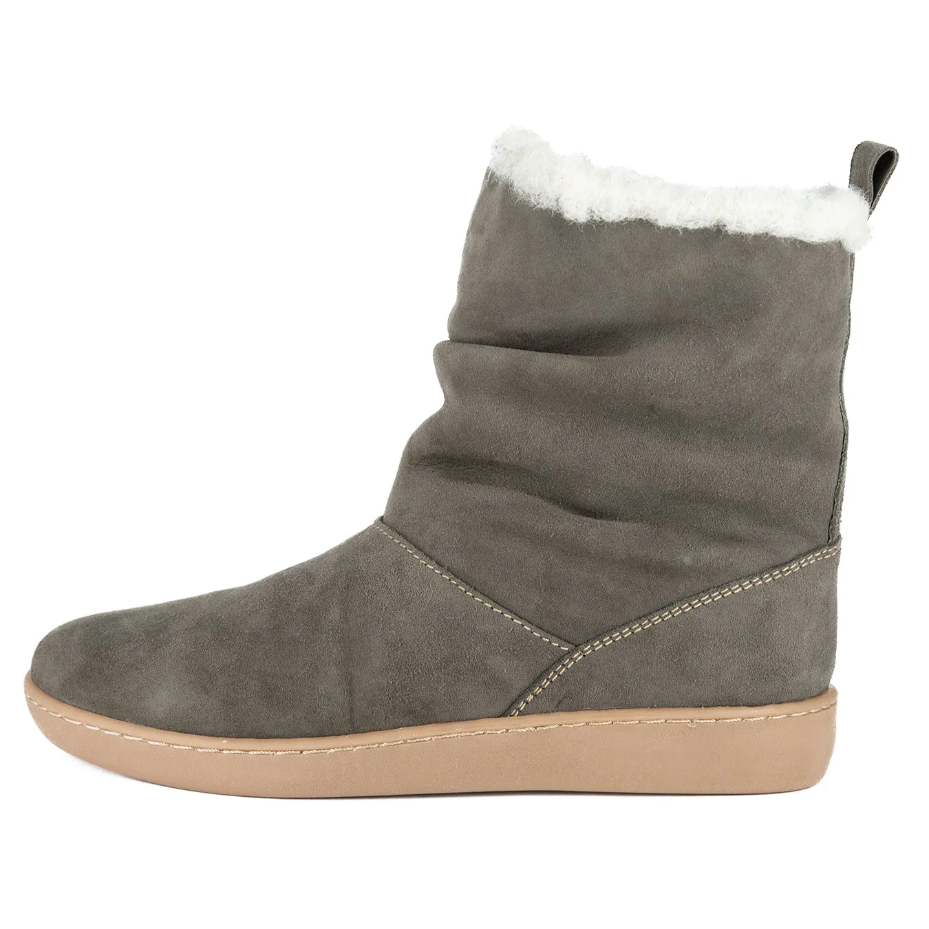 Iholide : Ladies 100% Wool-Lined Leather Short Boot in Fungi Velutto