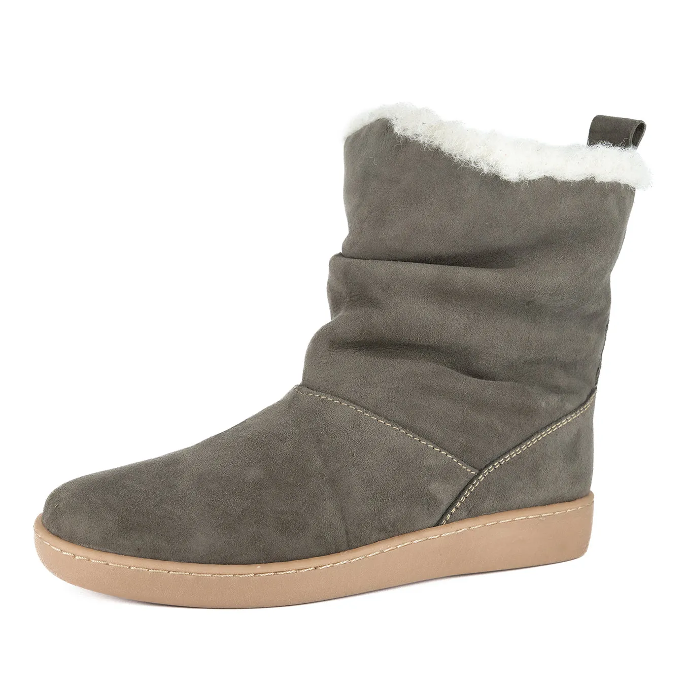 Iholide : Ladies 100% Wool-Lined Leather Short Boot in Fungi Velutto