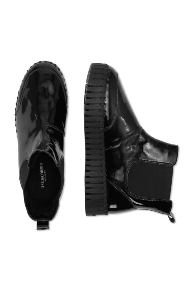 Ilse Jacobsen Tulip Gloss Ankle Boots Black
