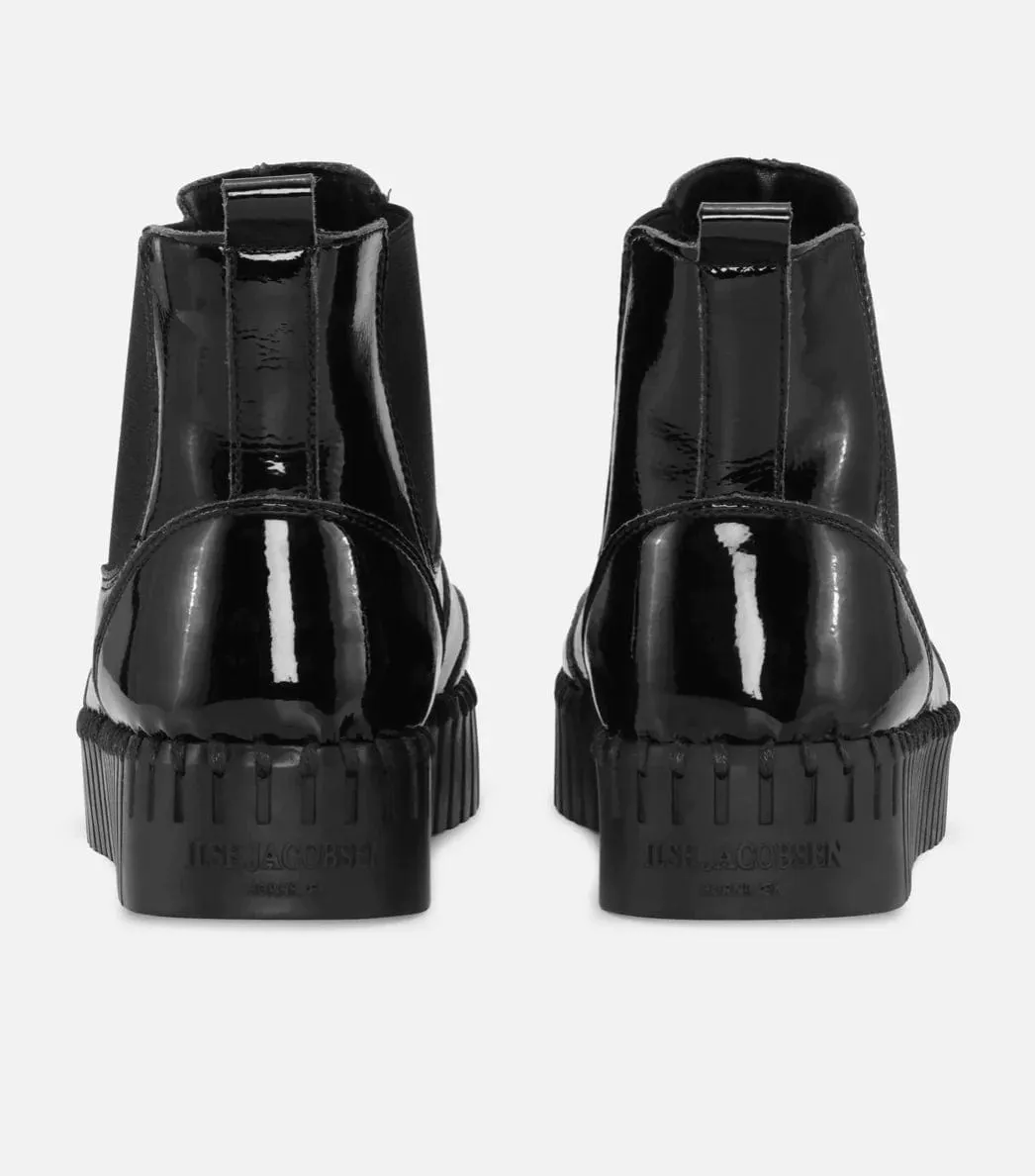 Ilse Jacobsen Tulip Gloss Ankle Boots Black
