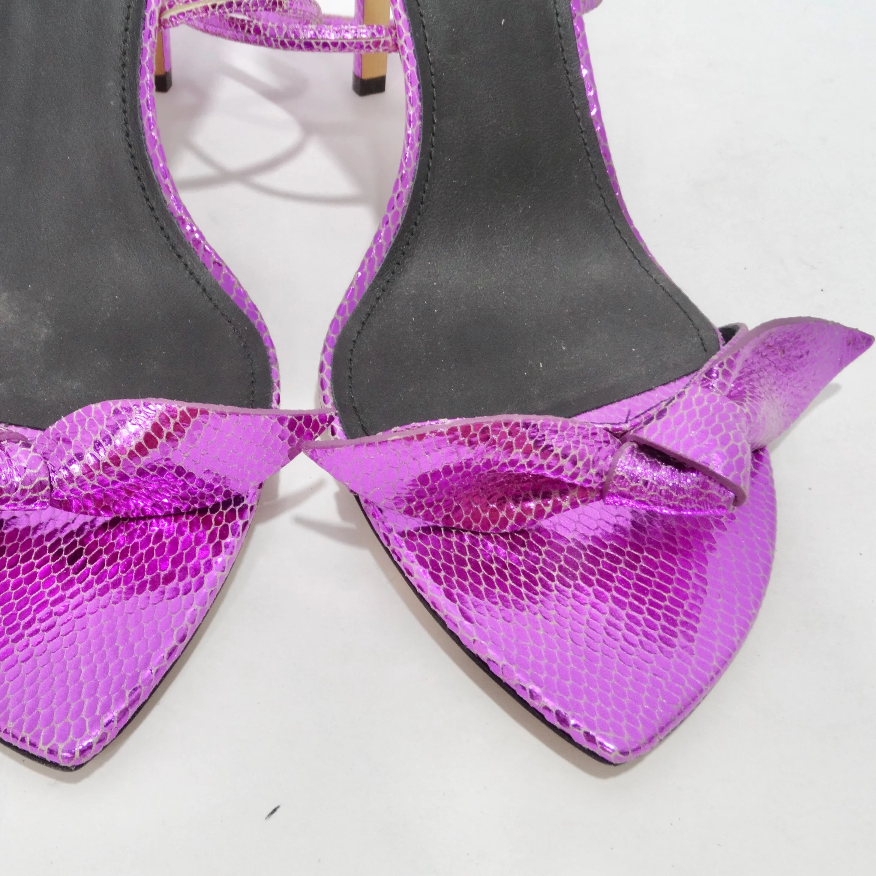 Isabel Marant Purple Leather Snakeskin Effect Heel Sandal