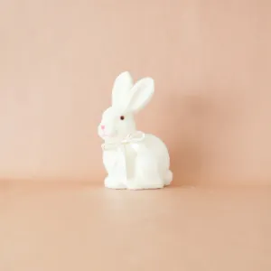 Ivory Flocked Bunny | 9-in