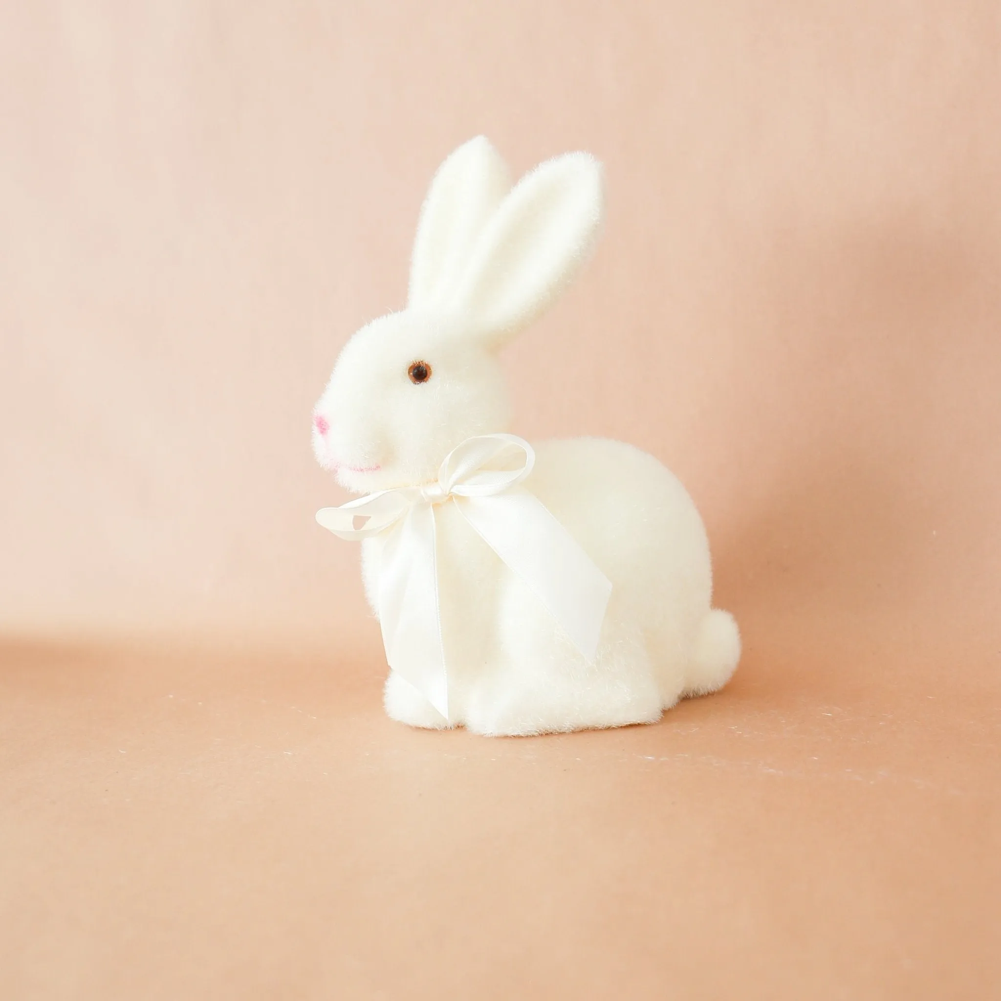 Ivory Flocked Bunny | 9-in