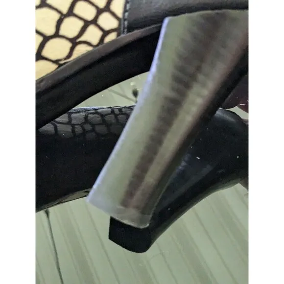 Jessica Bennett Heels Women's sz 6M Calf Hair Leather Zebra Print Black Cream
