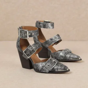 Katie Heels - Shimmer Black Metallic