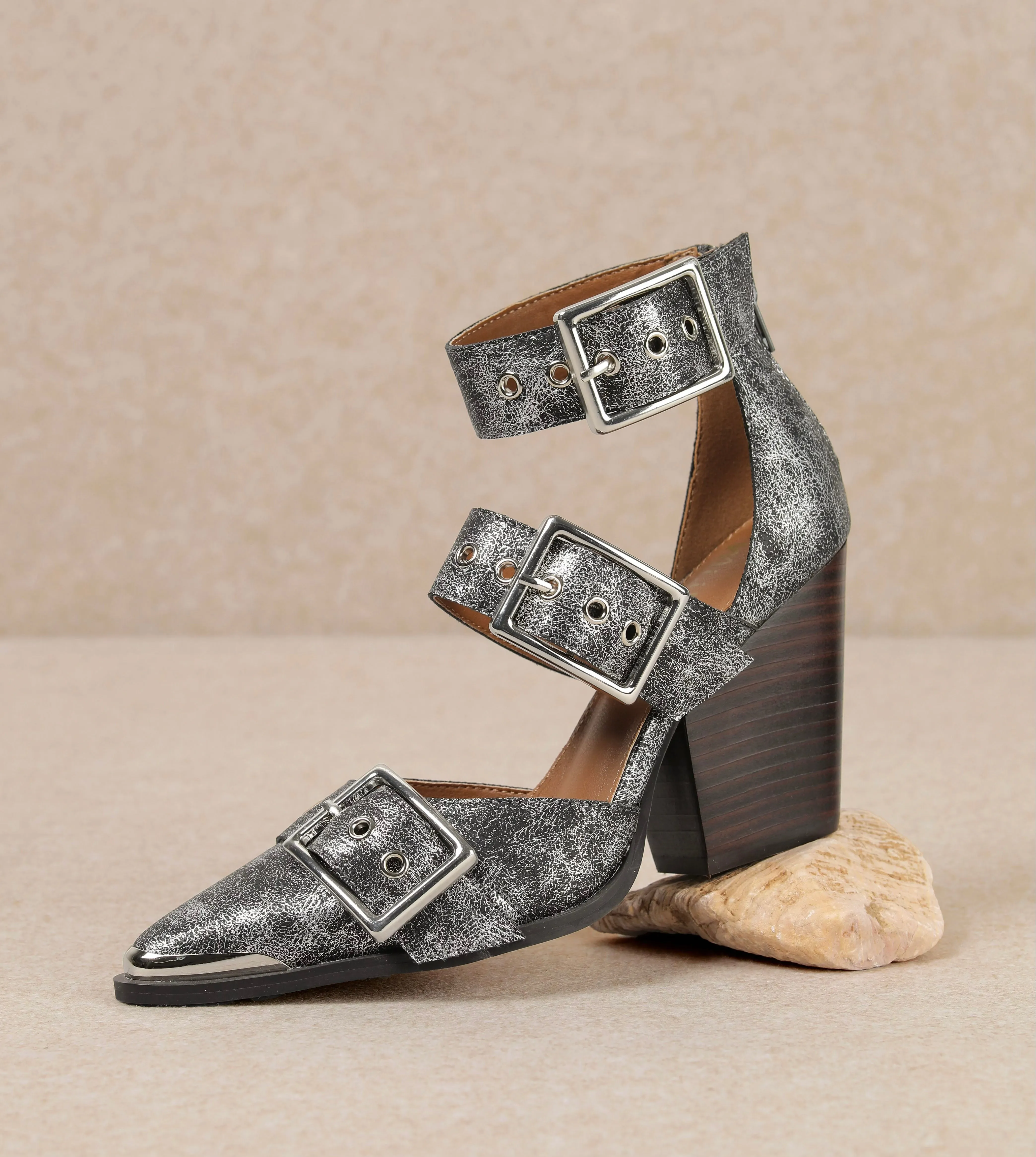 Katie Heels - Shimmer Black Metallic