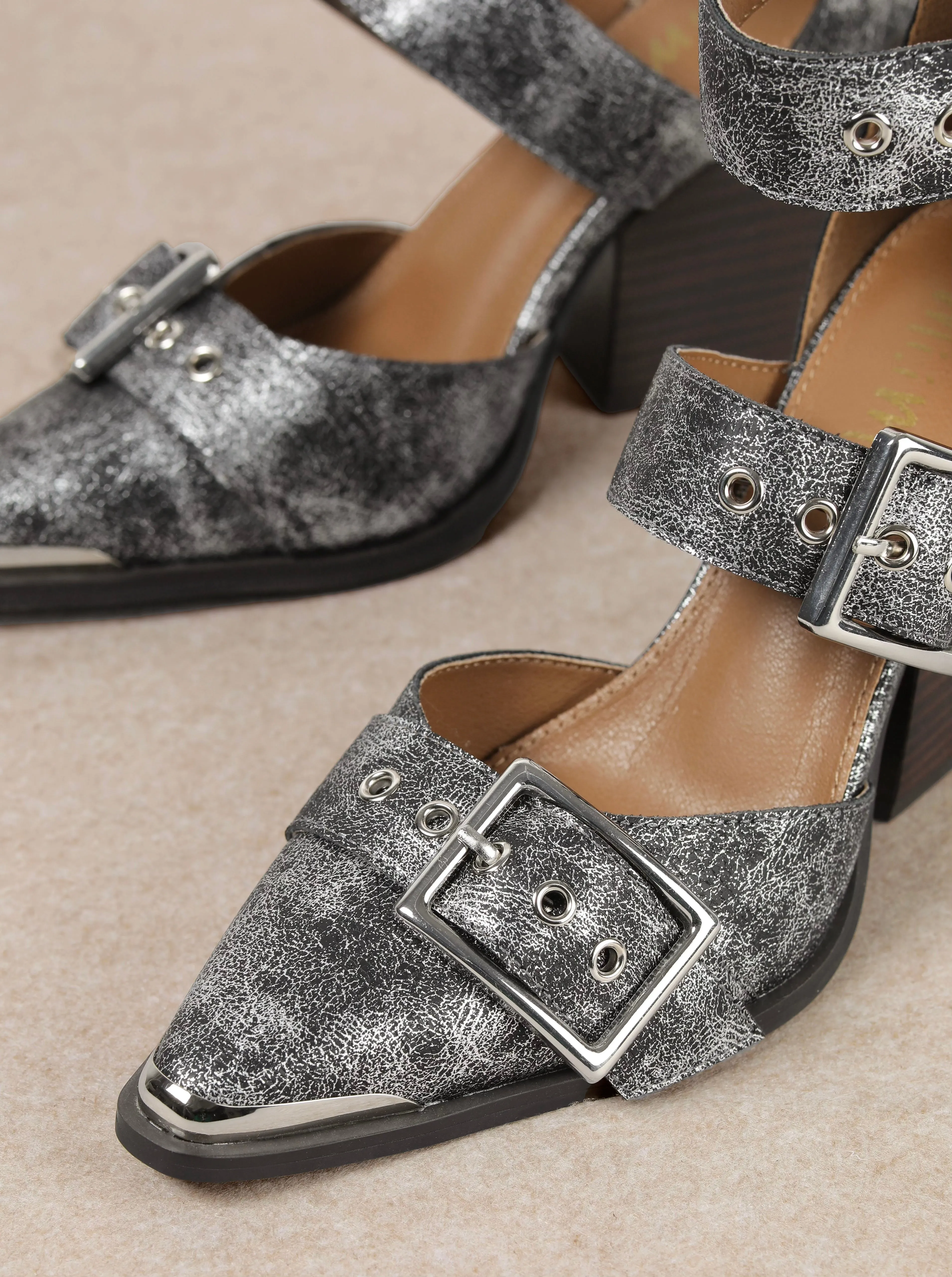Katie Heels - Shimmer Black Metallic