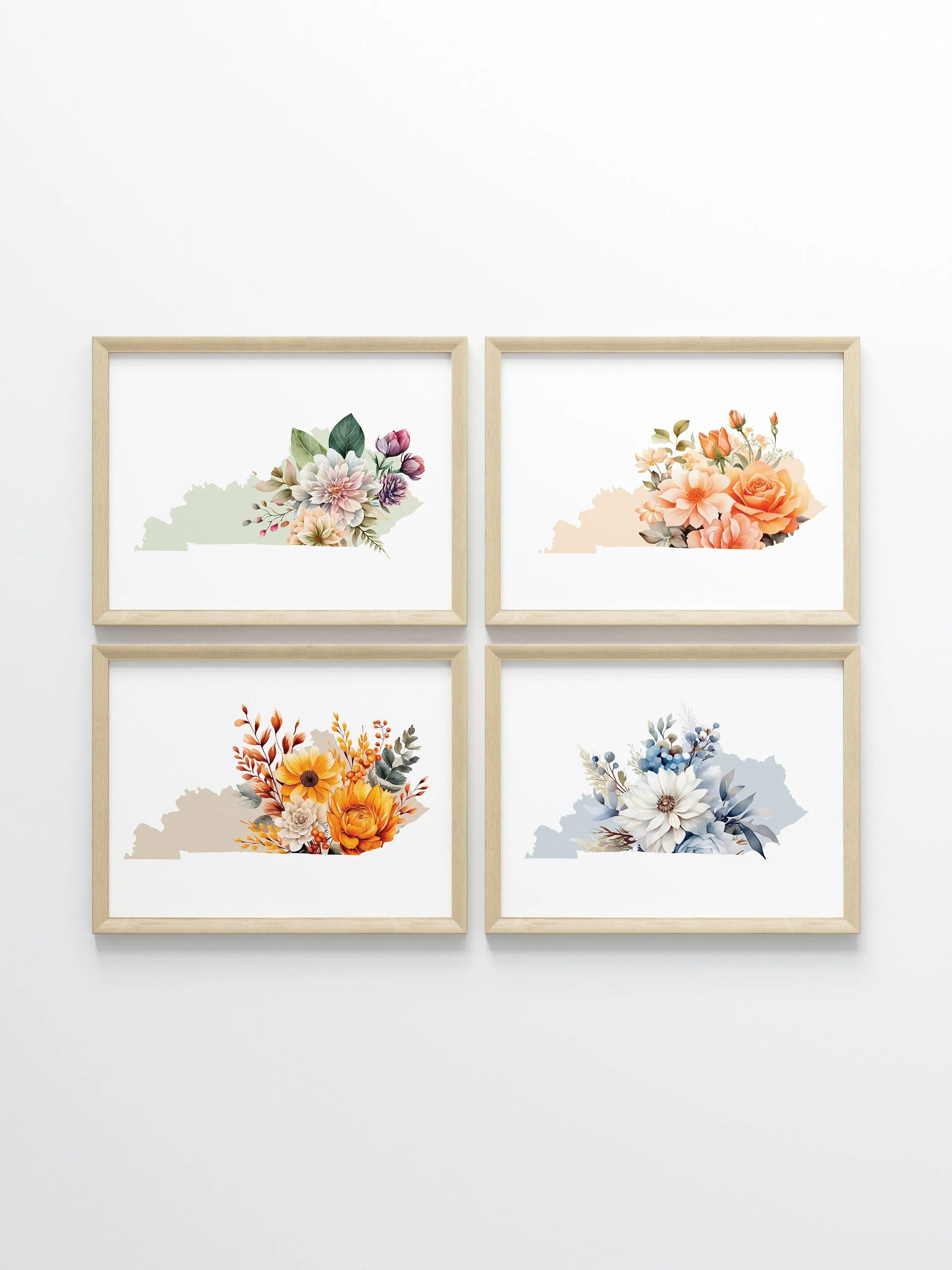 Kentucky Autumn Wall Decor Art Print, Southern Fall Home Decor, Seasonal Kentucky Art for Cozy Autumn Vibes