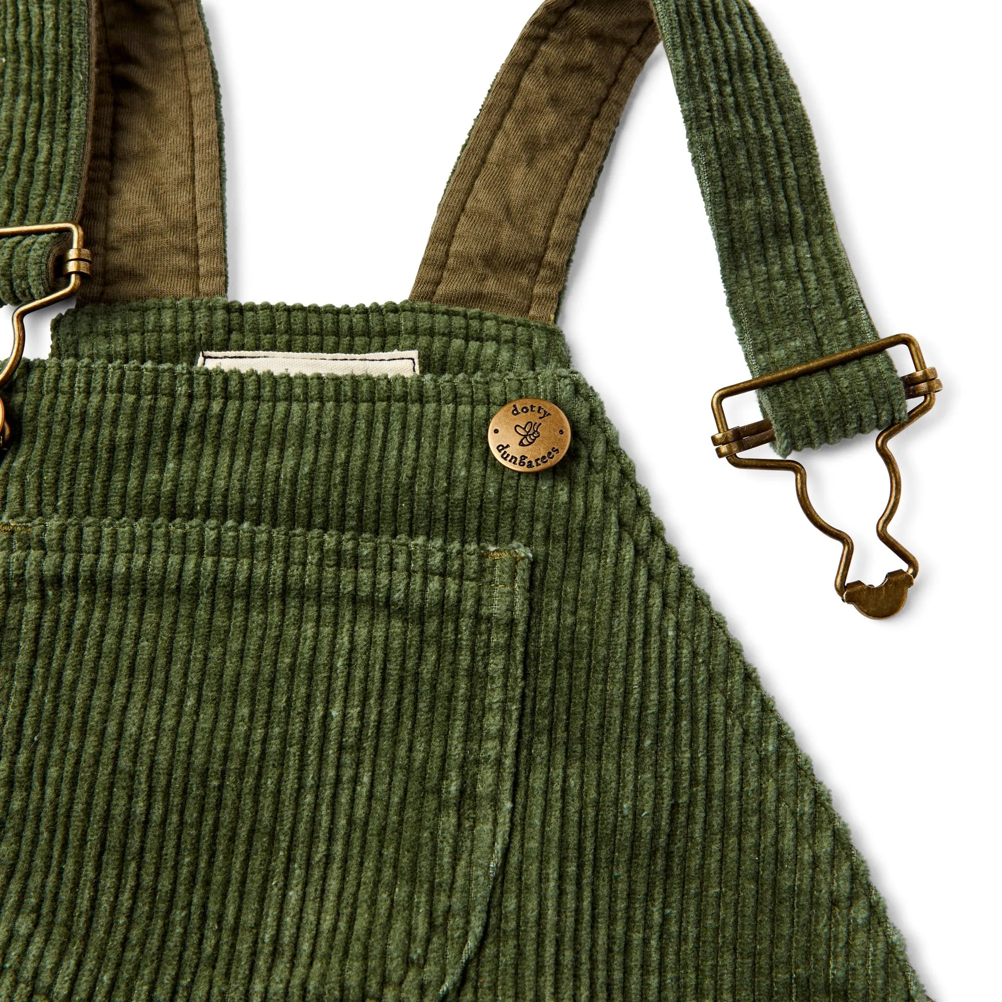 Khaki Chunky Cord Dungarees