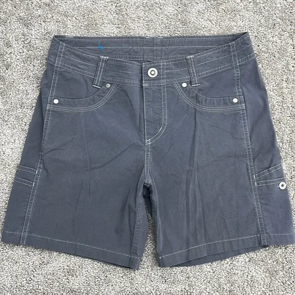 KUHL Gray Cargo Shorts Women’s 6 Hiking Fishing Outdoor