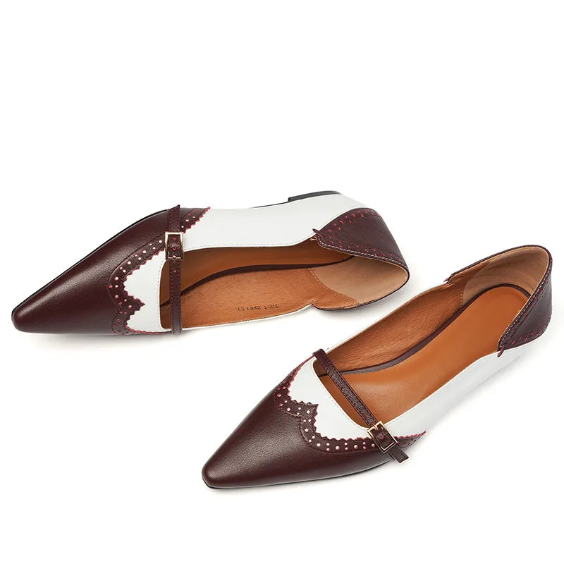 Ladies Retro Chunky Heel Pointed Toe Non Slip Casual Shoes
