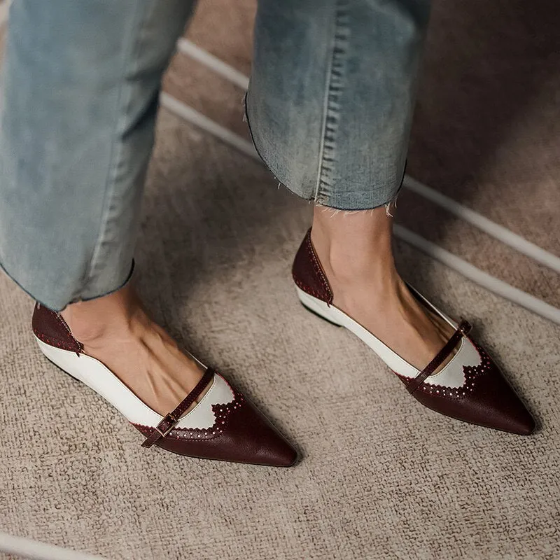 Ladies Retro Chunky Heel Pointed Toe Non Slip Casual Shoes