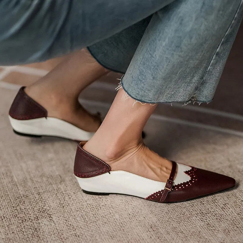 Ladies Retro Chunky Heel Pointed Toe Non Slip Casual Shoes
