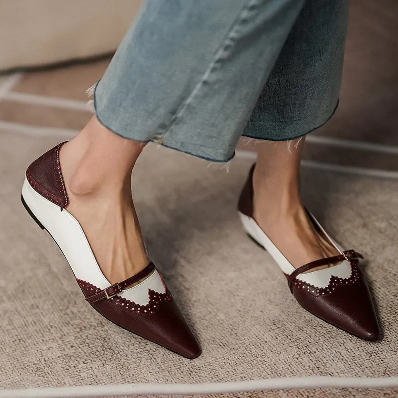 Ladies Retro Chunky Heel Pointed Toe Non Slip Casual Shoes