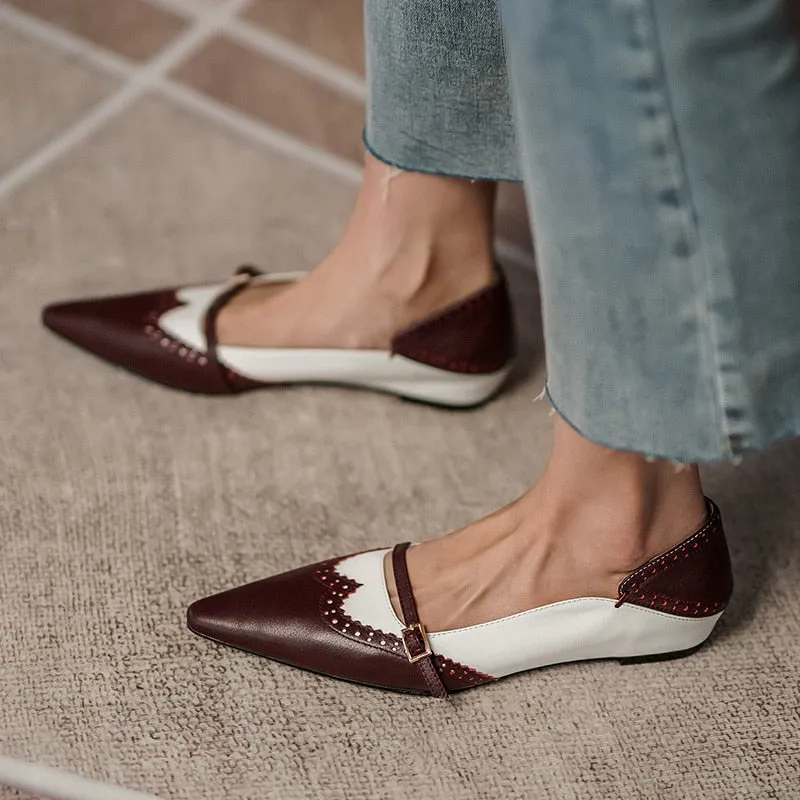 Ladies Retro Chunky Heel Pointed Toe Non Slip Casual Shoes