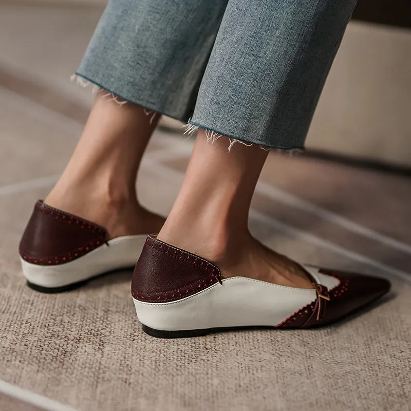Ladies Retro Chunky Heel Pointed Toe Non Slip Casual Shoes