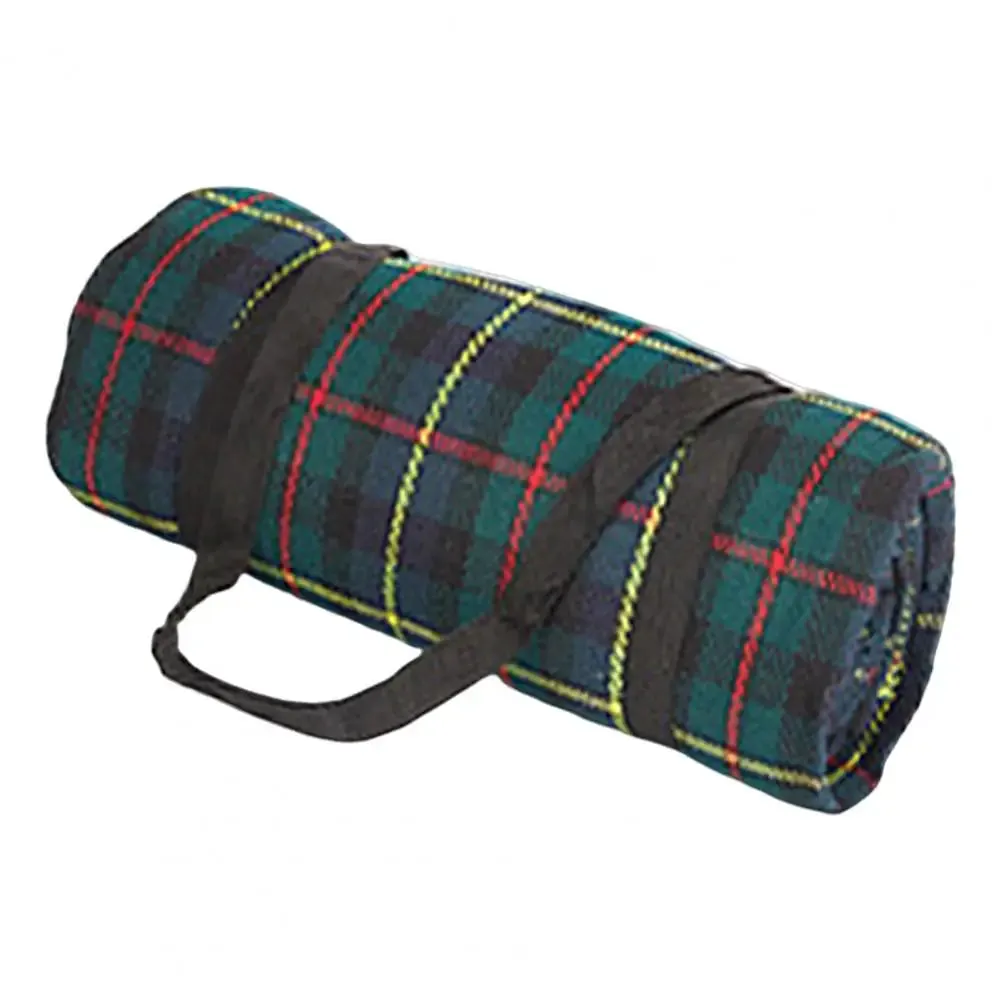 Large Plaid Camping Blanket - Machine Washable, Foldable Picnic Mat 59" x 78.75" with Portable Handle