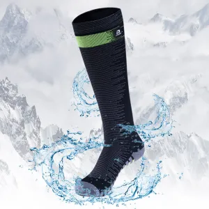 LEAKDRY Merino Wool Thermal-lite Waterproof Socks Knee High Black