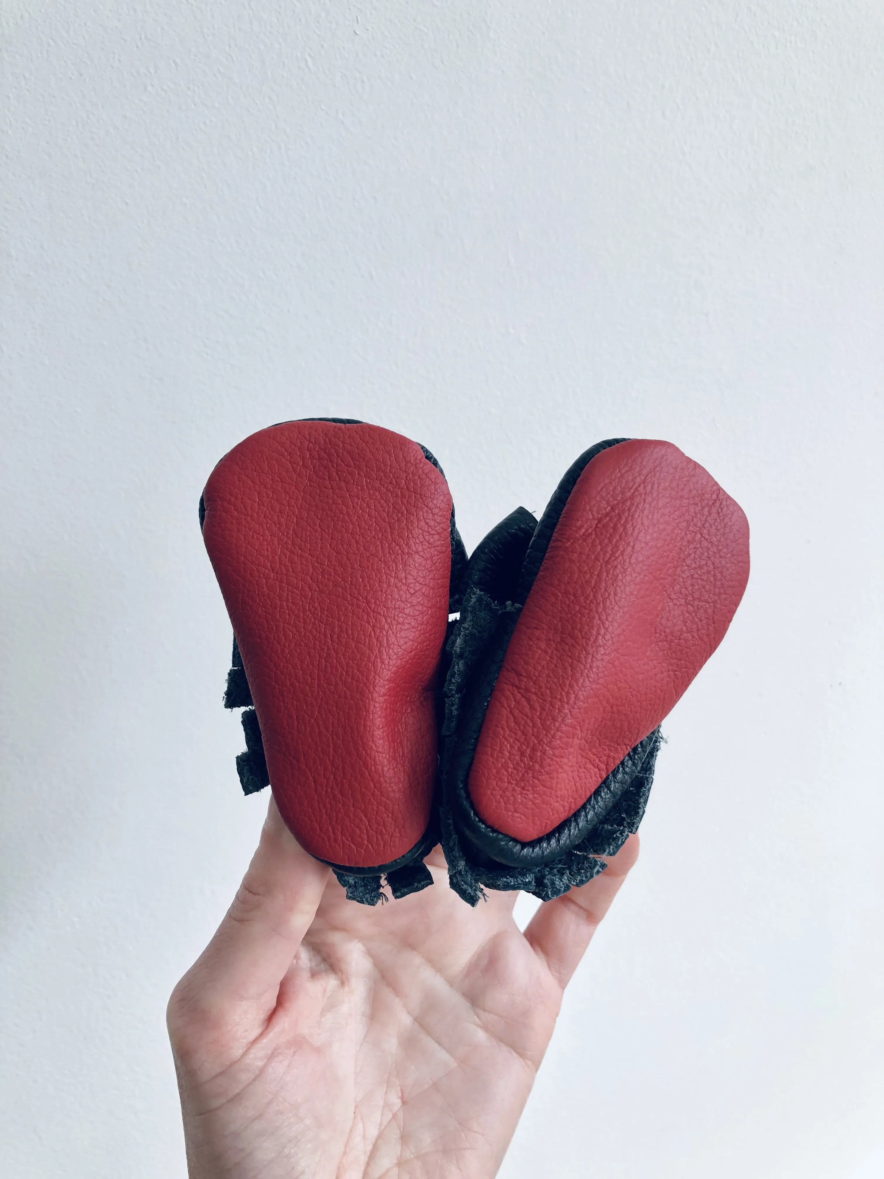 Leather Bow Slippers // 0-3M