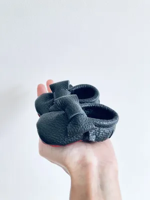 Leather Bow Slippers // 0-3M