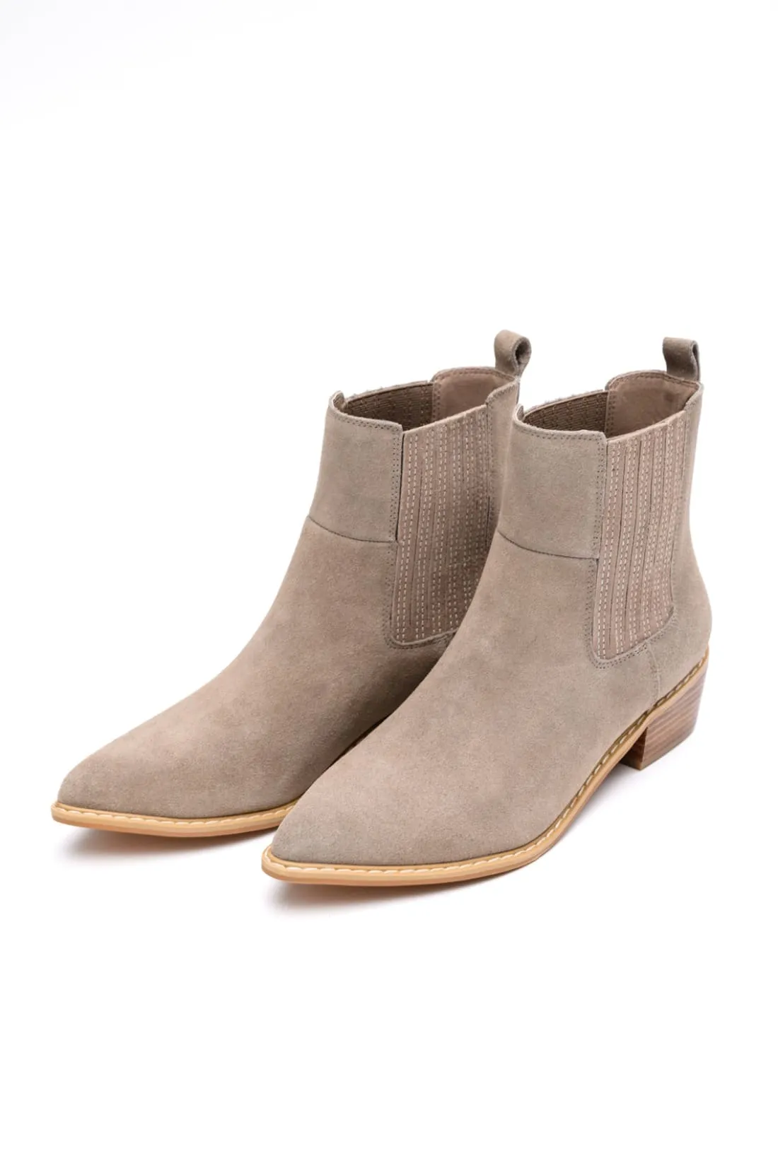 Leonor Suede Ankle Boot in Taupe