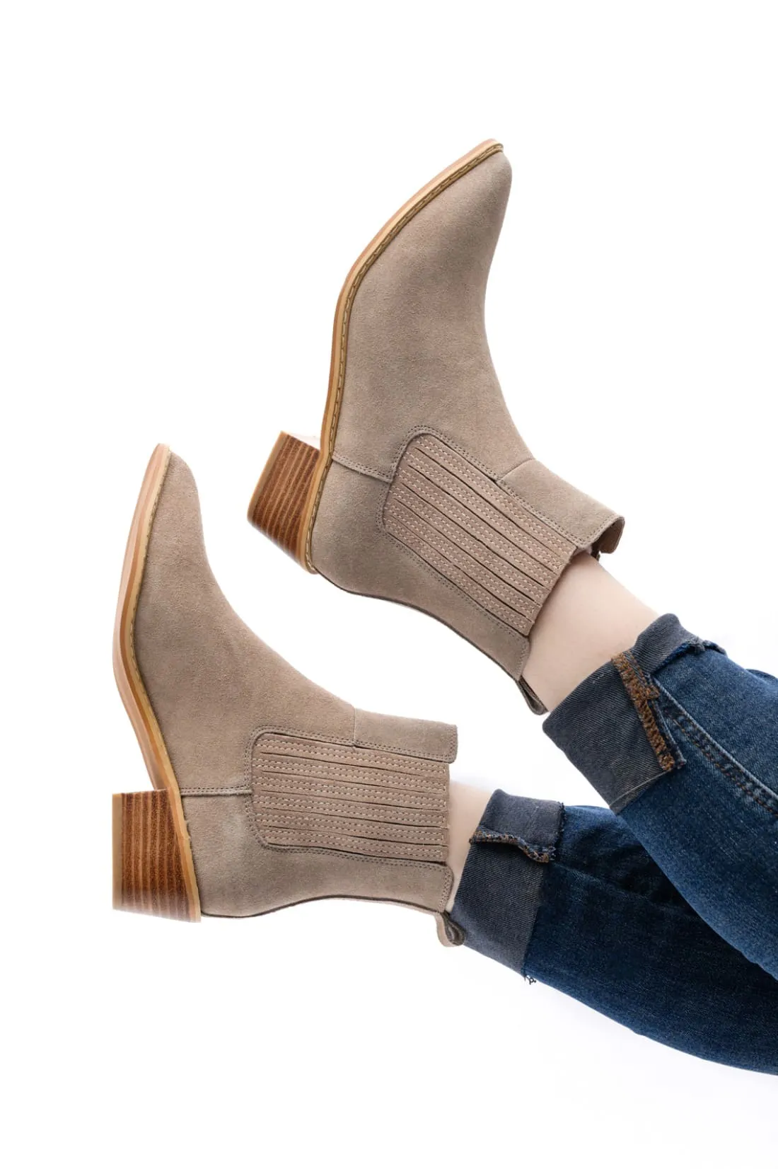 Leonor Suede Ankle Boot in Taupe