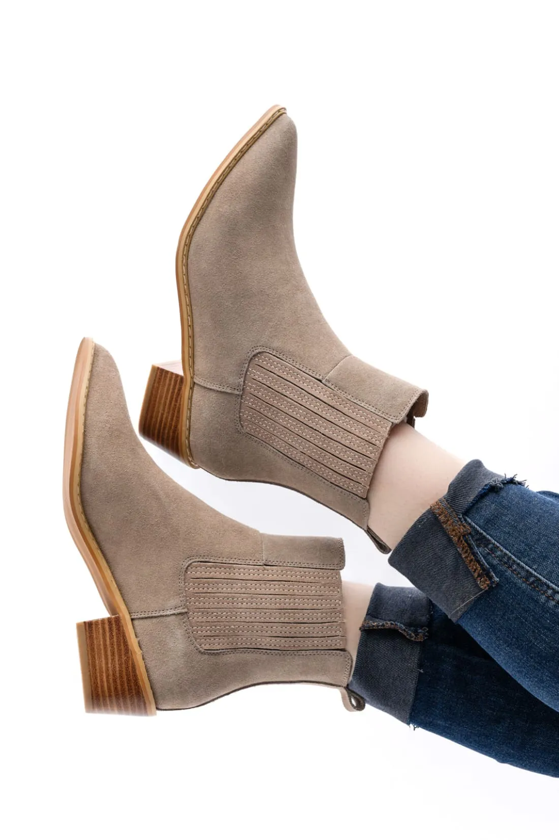 Leonor Suede Ankle Boot in Taupe
