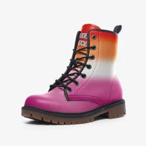 Lesbian Flag LGBTQ  Vegan Leather Unisex Boots