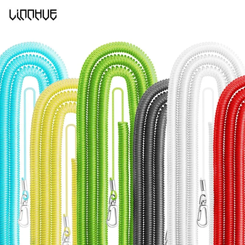 LINNHUE Retractable Spring Elastic Rope Security Gear Tool Anti-lost Phone Keychain Portable Fishing Lanyards Outdoor Tools
