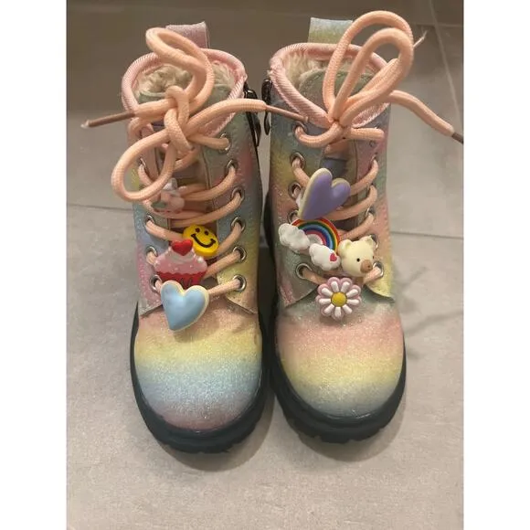 Lola and The Boys Rainbow Charm Boots 10 27 8 9 Toddler