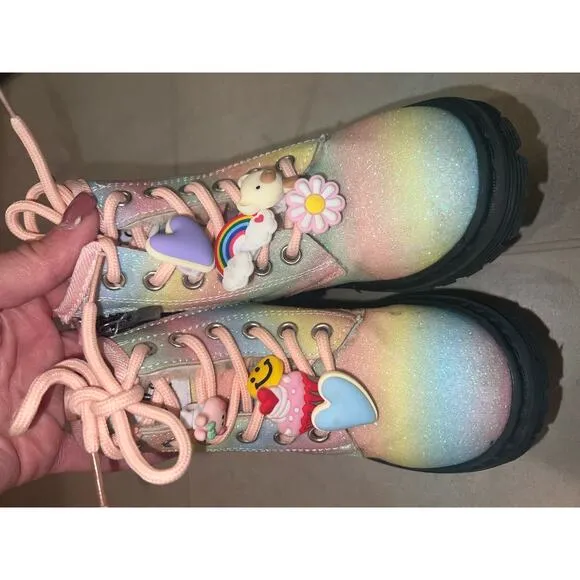 Lola and The Boys Rainbow Charm Boots 10 27 8 9 Toddler