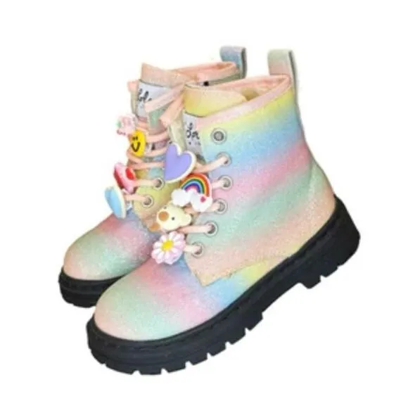 Lola and The Boys Rainbow Charm Boots 10 27 8 9 Toddler